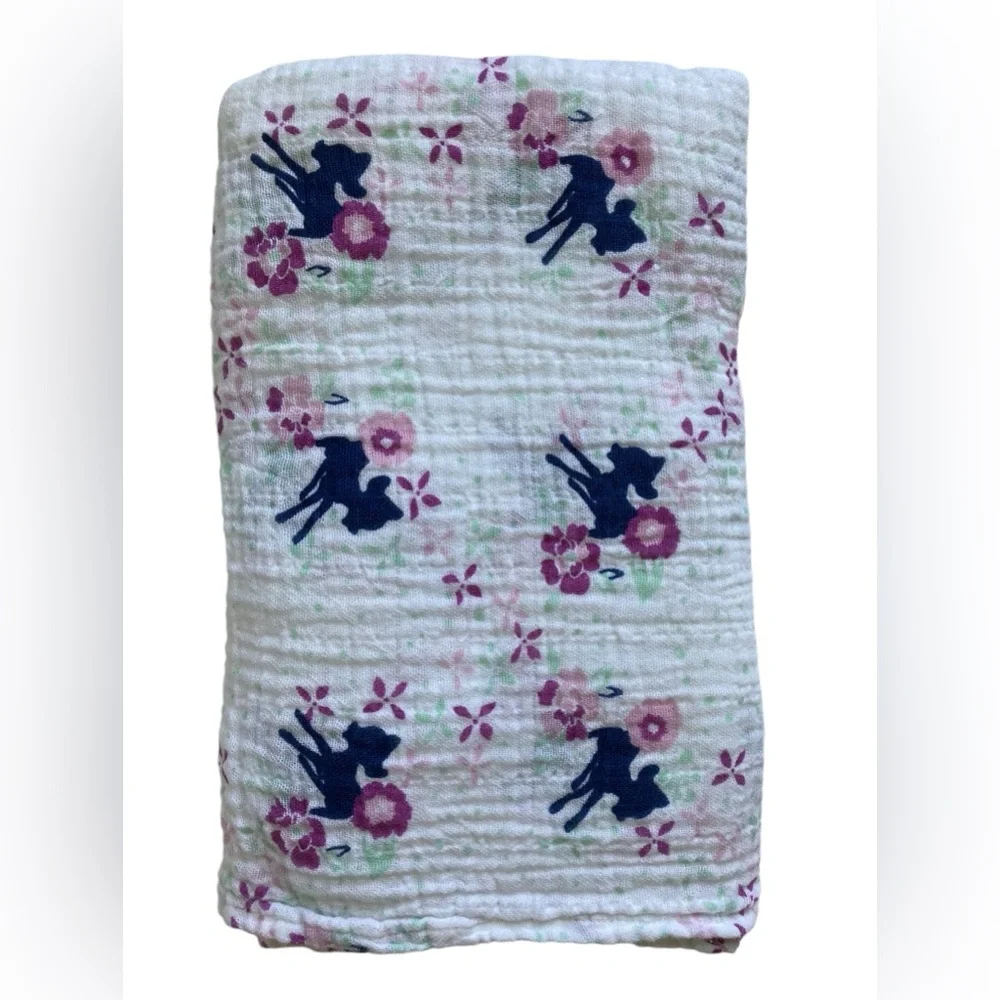 Aden +‎ Anais Disney Baby Bambi Deer Swaddle Blanket Muslin Purple Blue 41 x 44